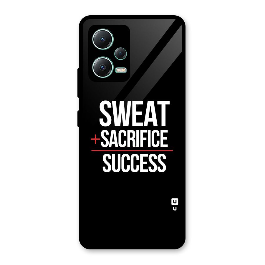 Sweat Sacrifice Success Glass Back Case for Redmi Note 12 5G