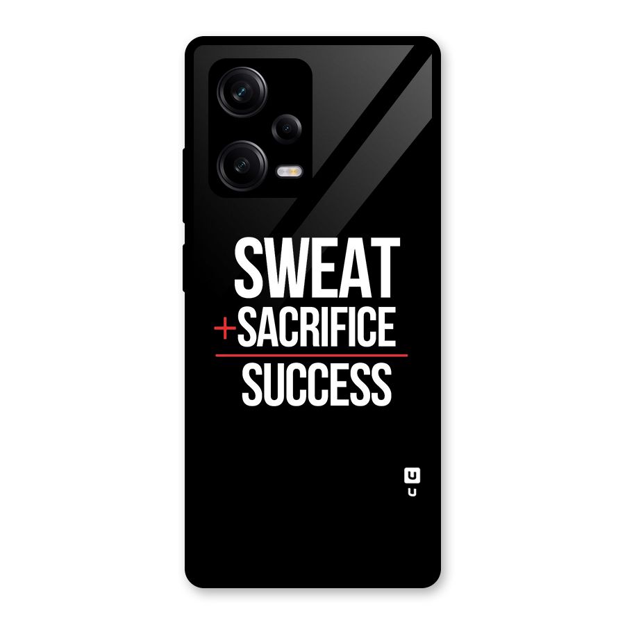 Sweat Sacrifice Success Glass Back Case for Redmi Note 12 Pro