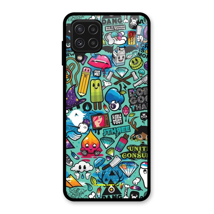 Sweet Candies Glass Back Case for Galaxy A22 4G
