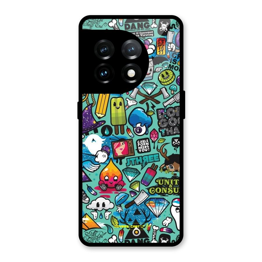 Sweet Candies Glass Back Case for OnePlus 11