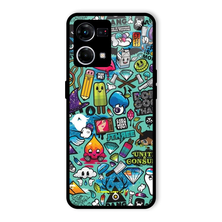 Sweet Candies Glass Back Case for Oppo F21 Pro 5G