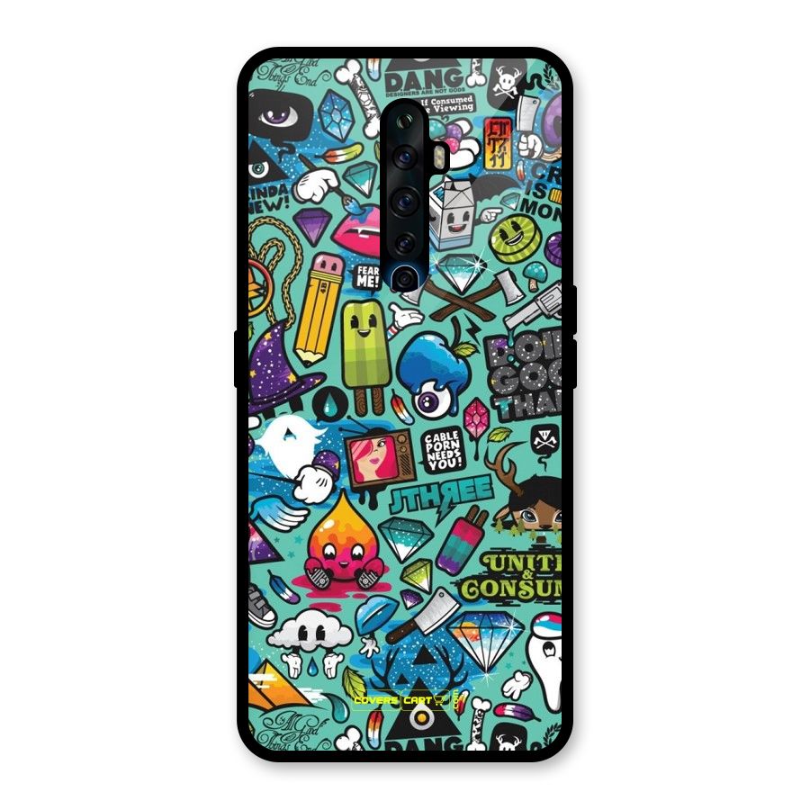 Sweet Candies Glass Back Case for Oppo Reno2 F