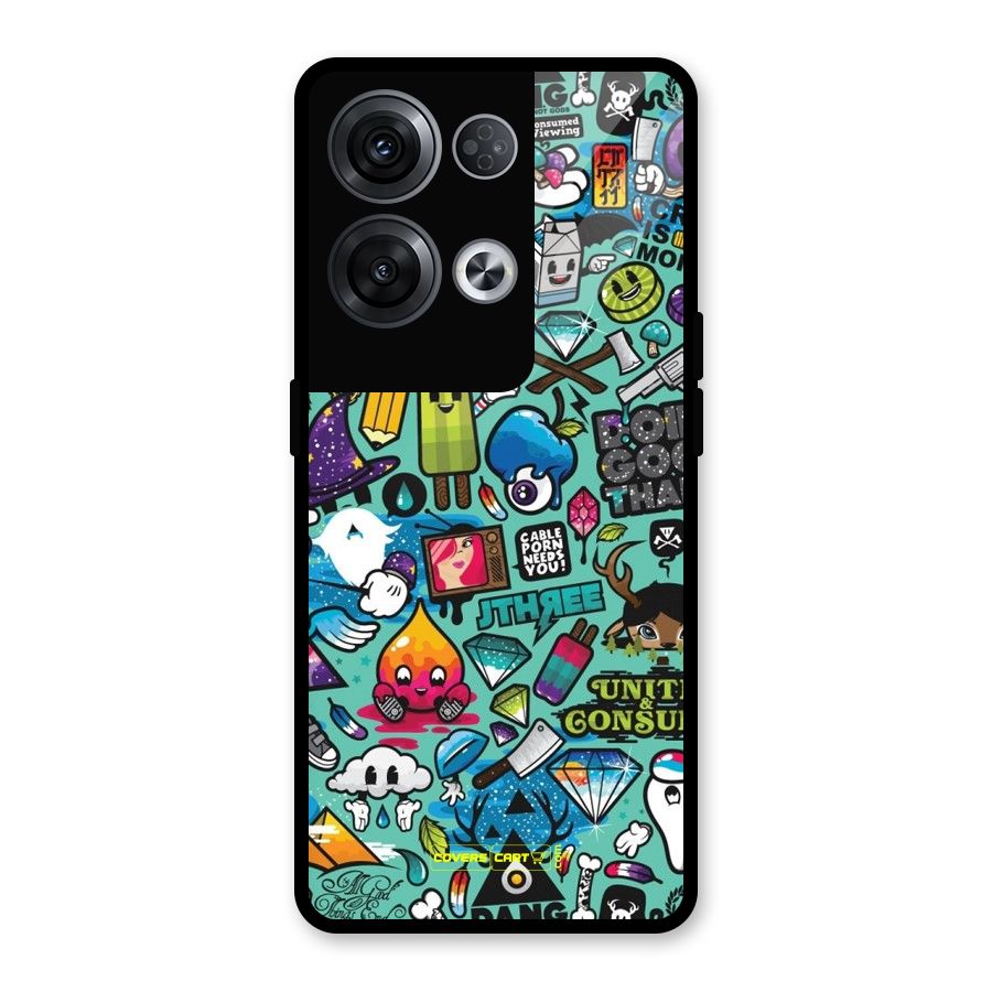 Sweet Candies Glass Back Case for Oppo Reno8 Pro 5G