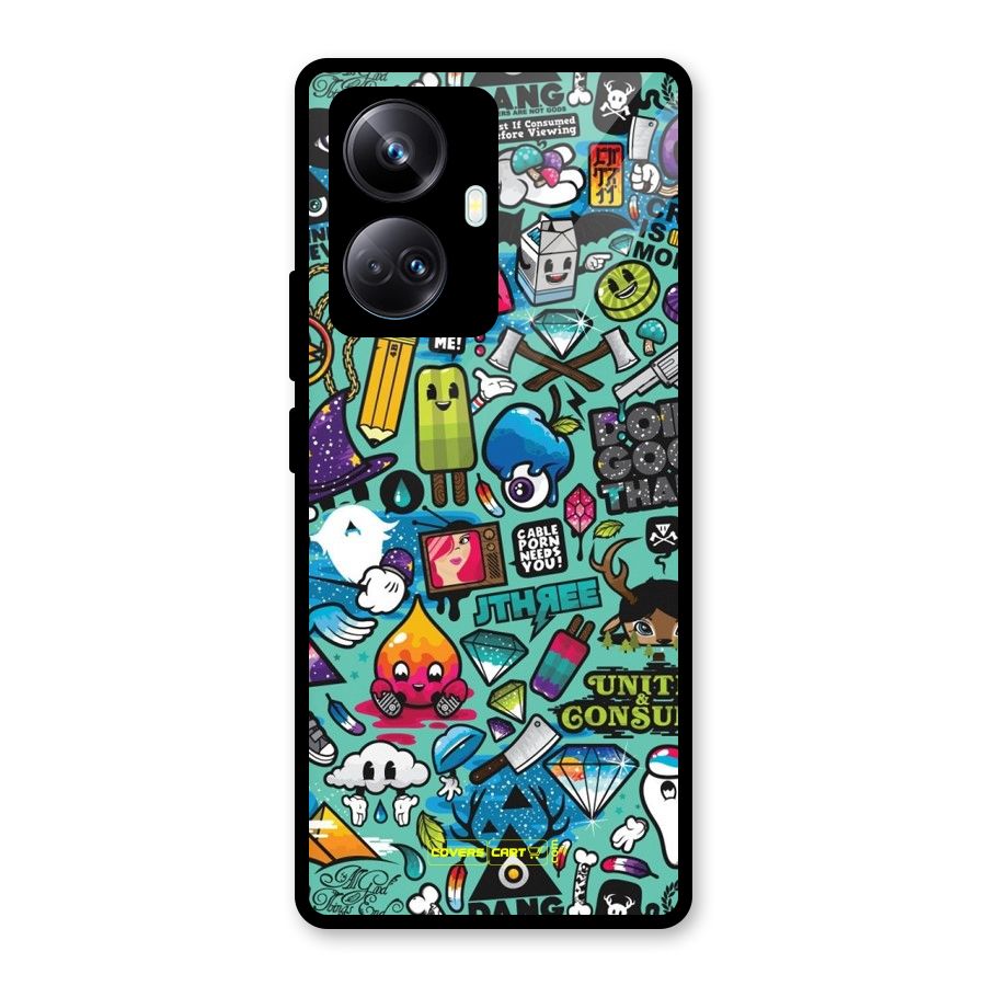 Sweet Candies Glass Back Case for Realme 10 Pro Plus
