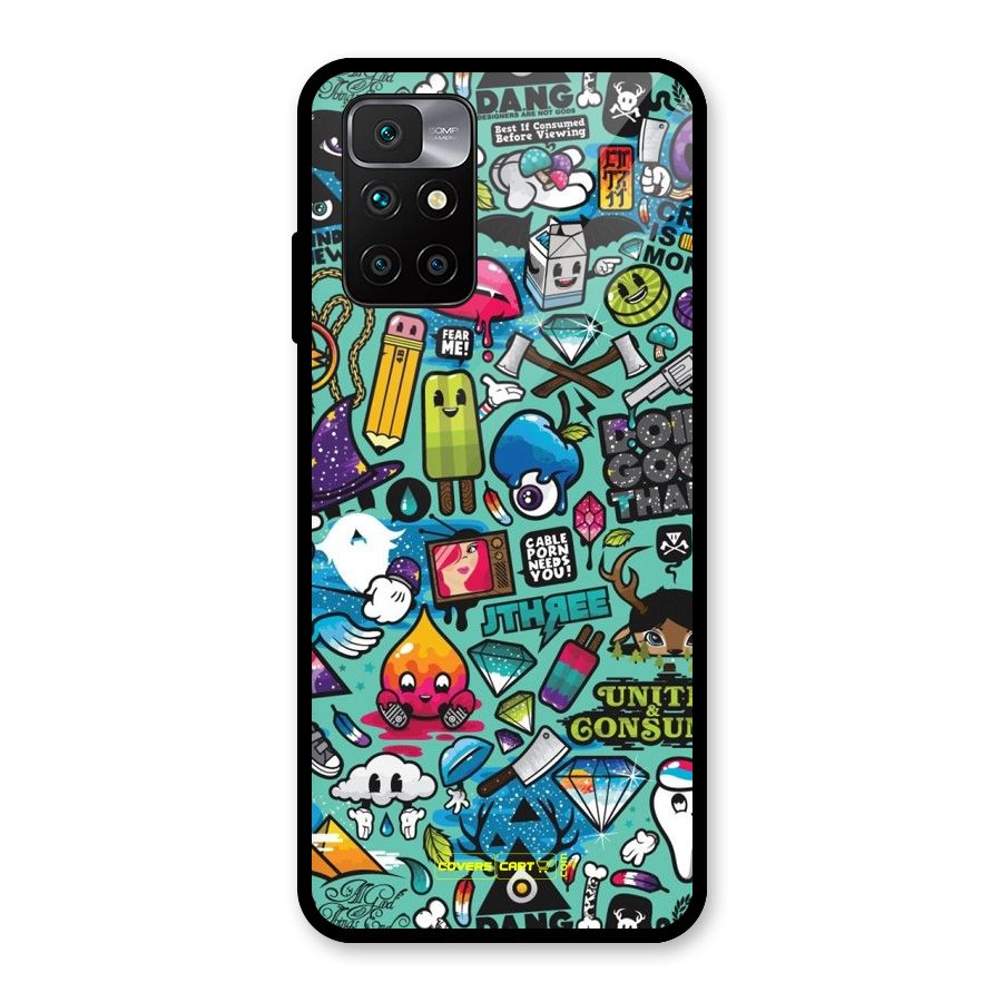 Sweet Candies Glass Back Case for Redmi 10 Prime