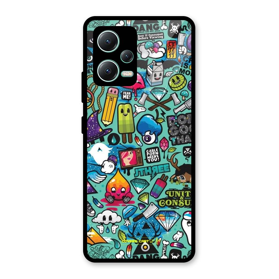 Sweet Candies Glass Back Case for Redmi Note 12 5G