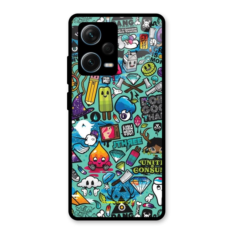 Sweet Candies Glass Back Case for Redmi Note 12 Pro Plus 5G
