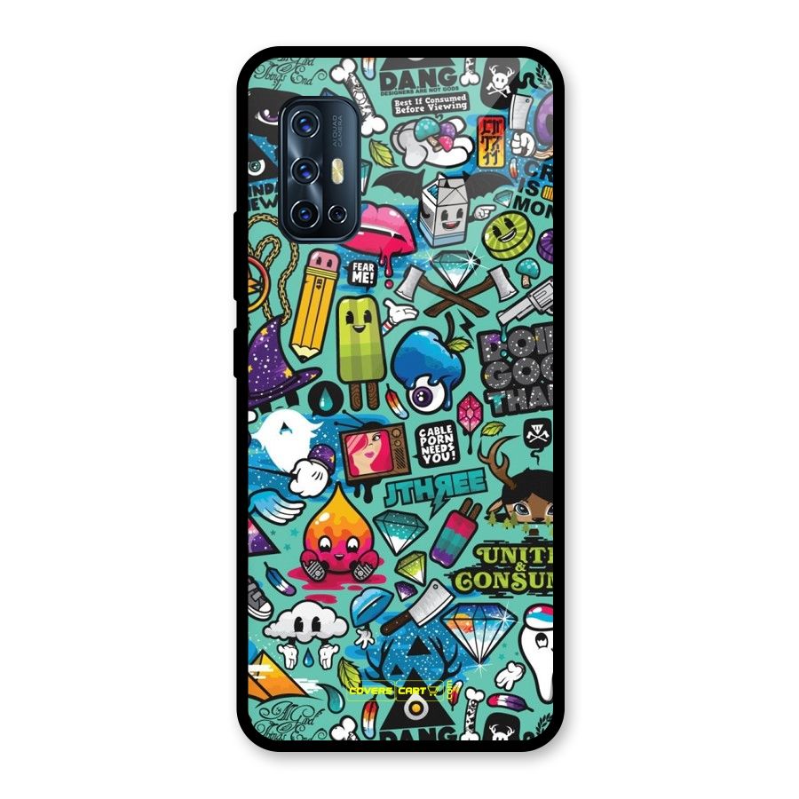 Sweet Candies Glass Back Case for Vivo V17