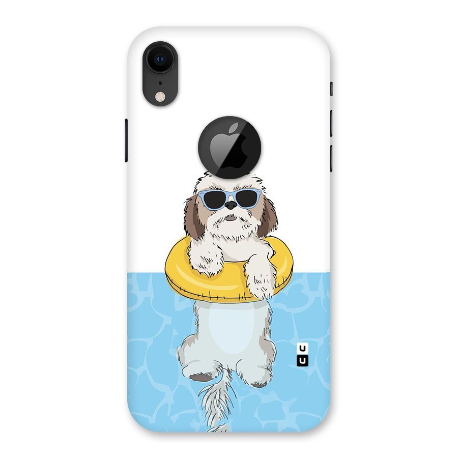 Swimming Doggo Back Case for iPhone XR Logo Cut