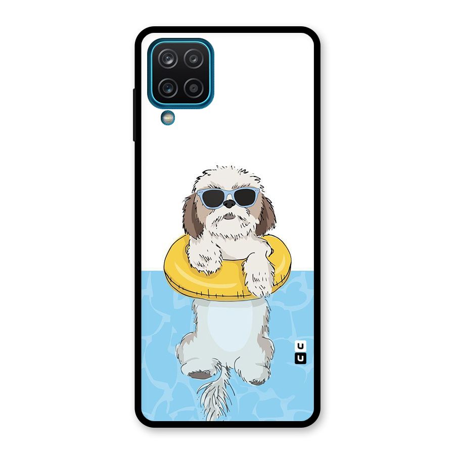 Swimming Doggo Glass Back Case for Galaxy A12
