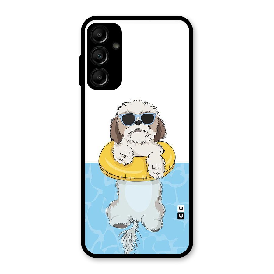 Swimming Doggo Glass Back Case for Galaxy A14 5G