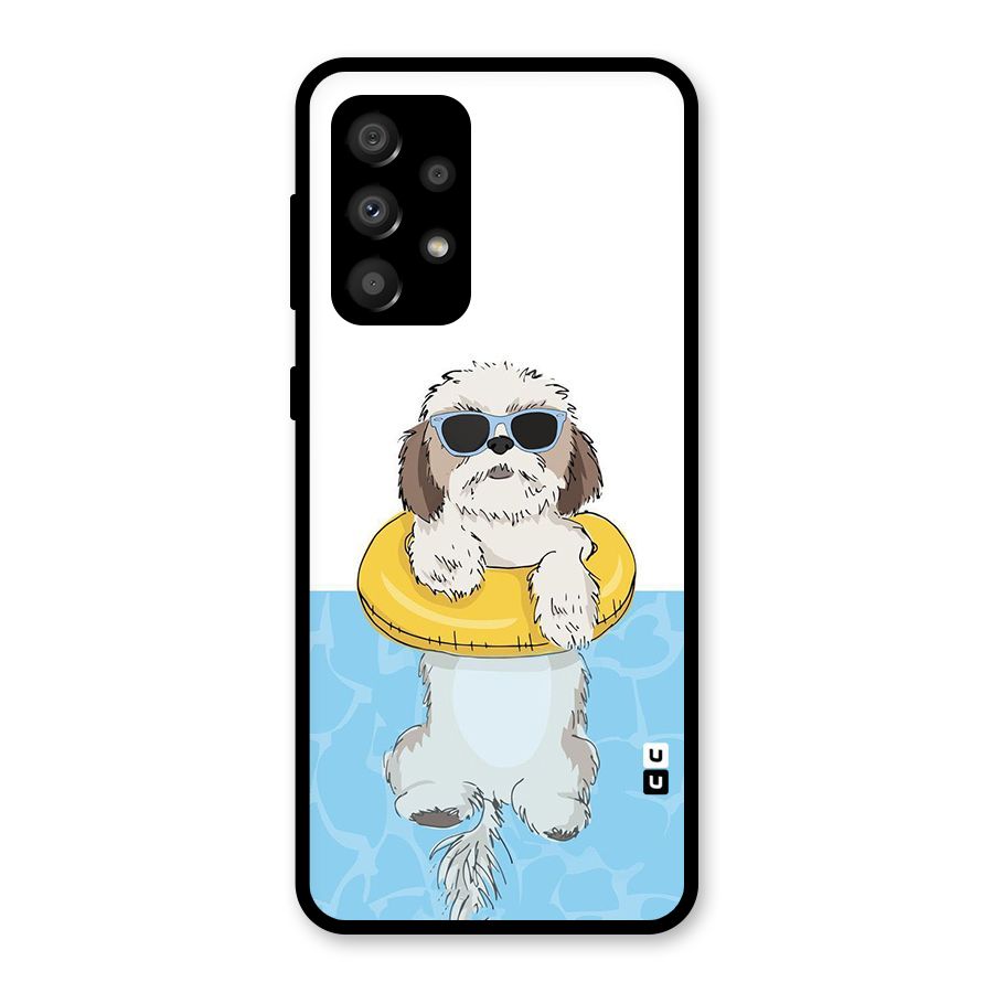Swimming Doggo Glass Back Case for Galaxy A32