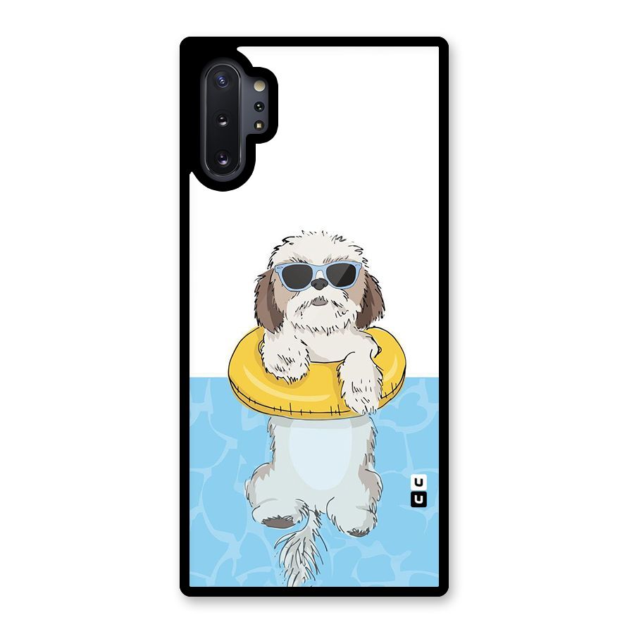 Swimming Doggo Glass Back Case for Galaxy Note 10 Plus