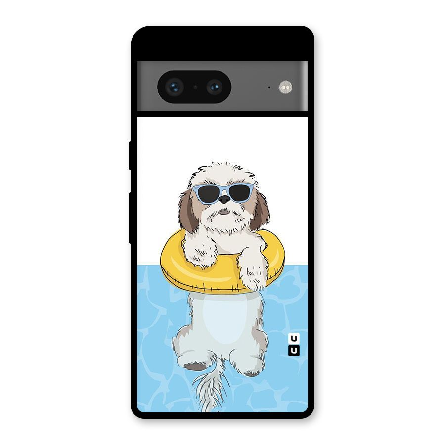 Swimming Doggo Glass Back Case for Google Pixel 7