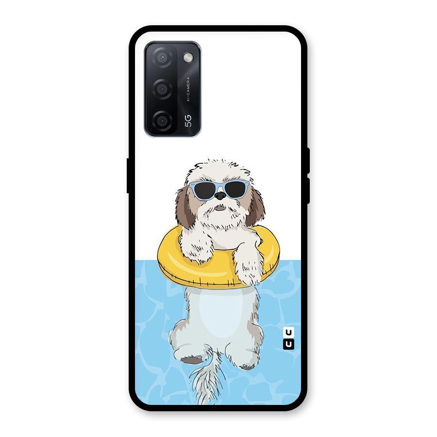 Swimming Doggo Glass Back Case for Oppo A53s 5G