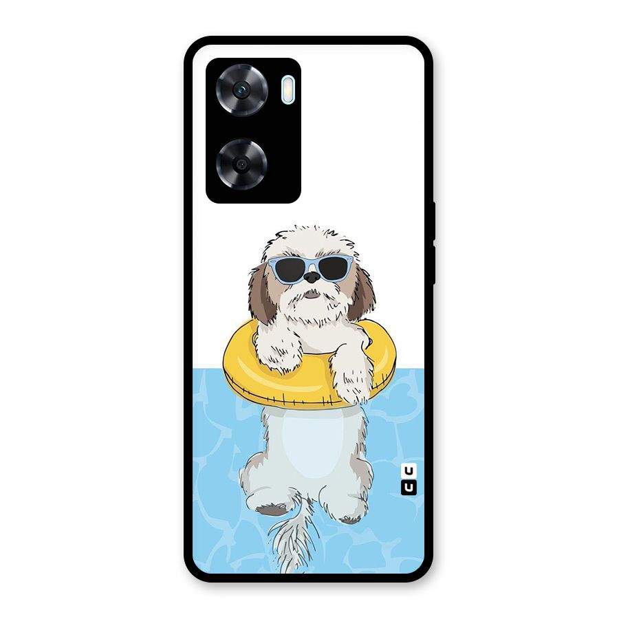 Swimming Doggo Glass Back Case for Oppo A77