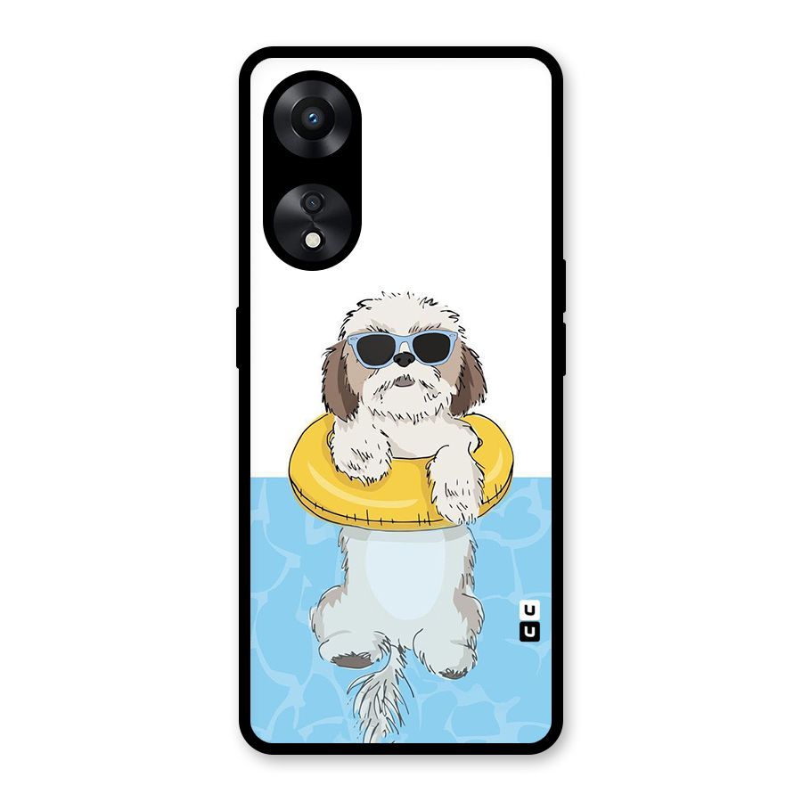Swimming Doggo Glass Back Case for Oppo A78
