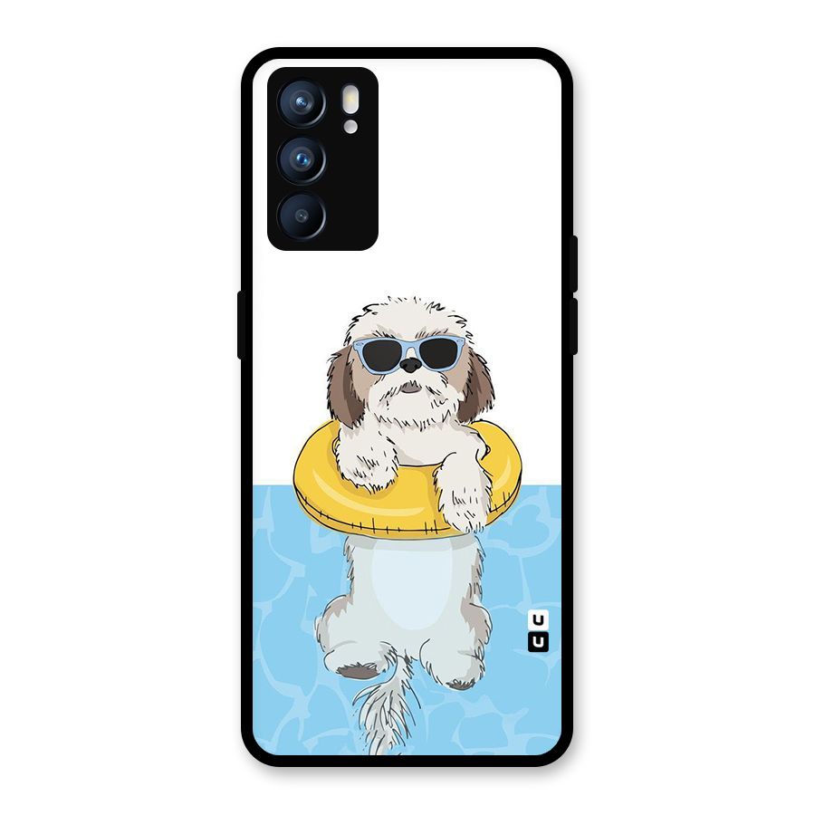 Swimming Doggo Glass Back Case for Oppo Reno6 5G