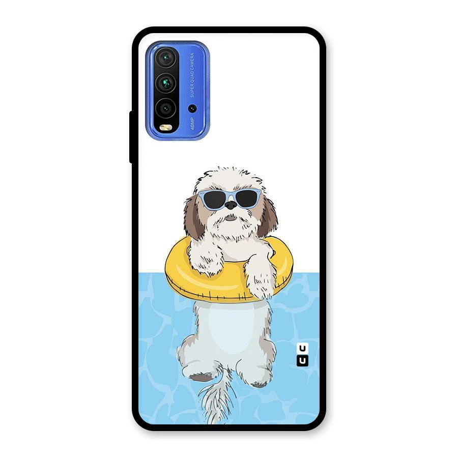 Swimming Doggo Glass Back Case for Redmi 9 Power