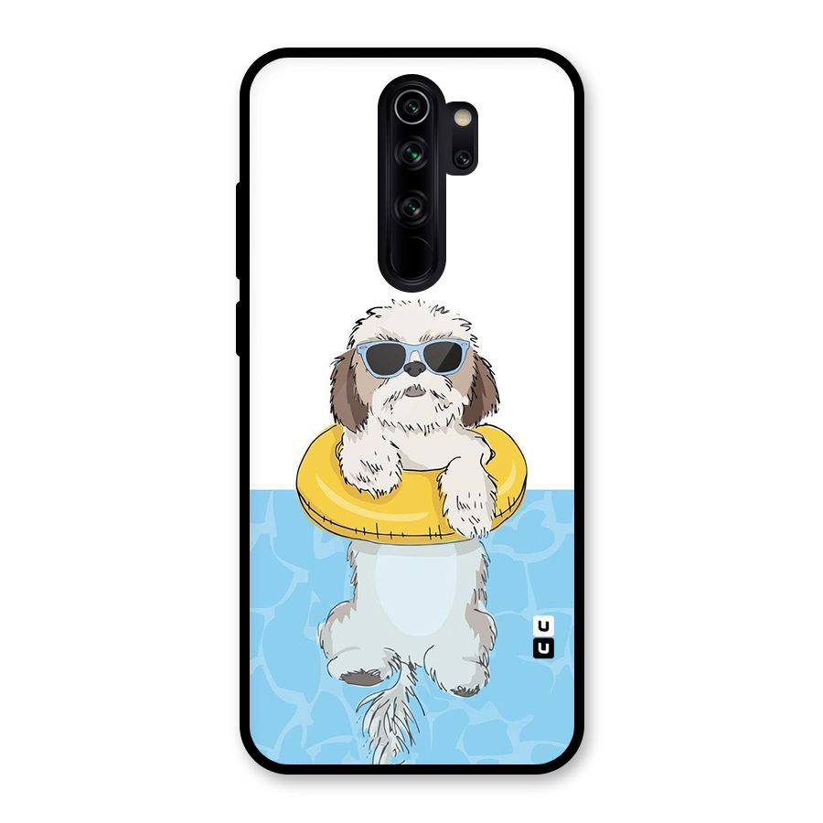 Swimming Doggo Glass Back Case for Redmi Note 8 Pro