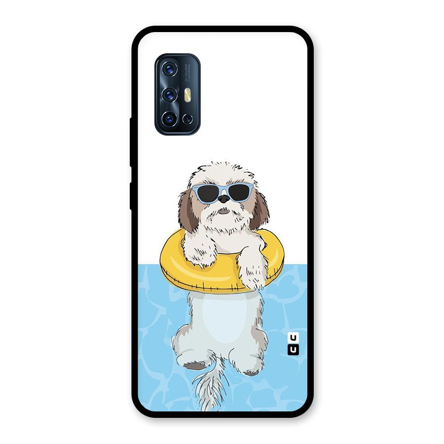 Swimming Doggo Glass Back Case for Vivo V17