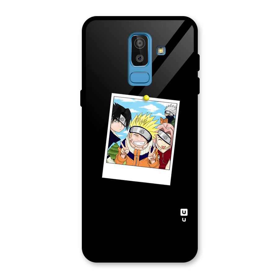 Team Kakashi Cute Glass Back Case for Galaxy J8