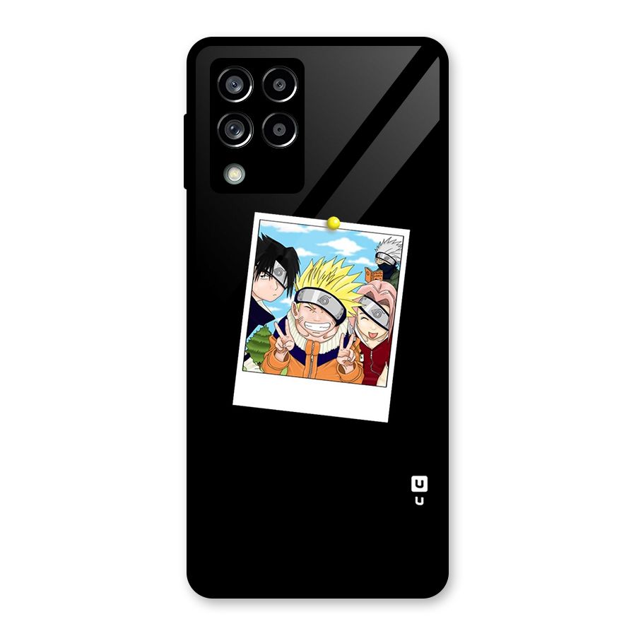 Team Kakashi Cute Glass Back Case for Galaxy M53 5G
