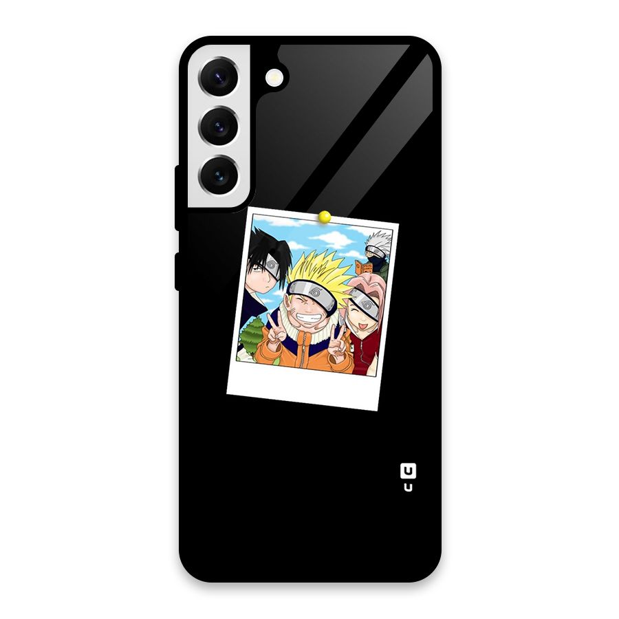 Team Kakashi Cute Glass Back Case for Galaxy S22 Plus 5G