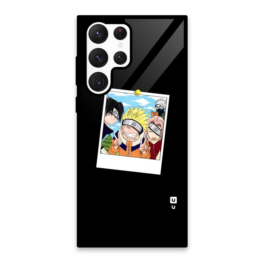 Team Kakashi Cute Glass Back Case for Galaxy S22 Ultra 5G