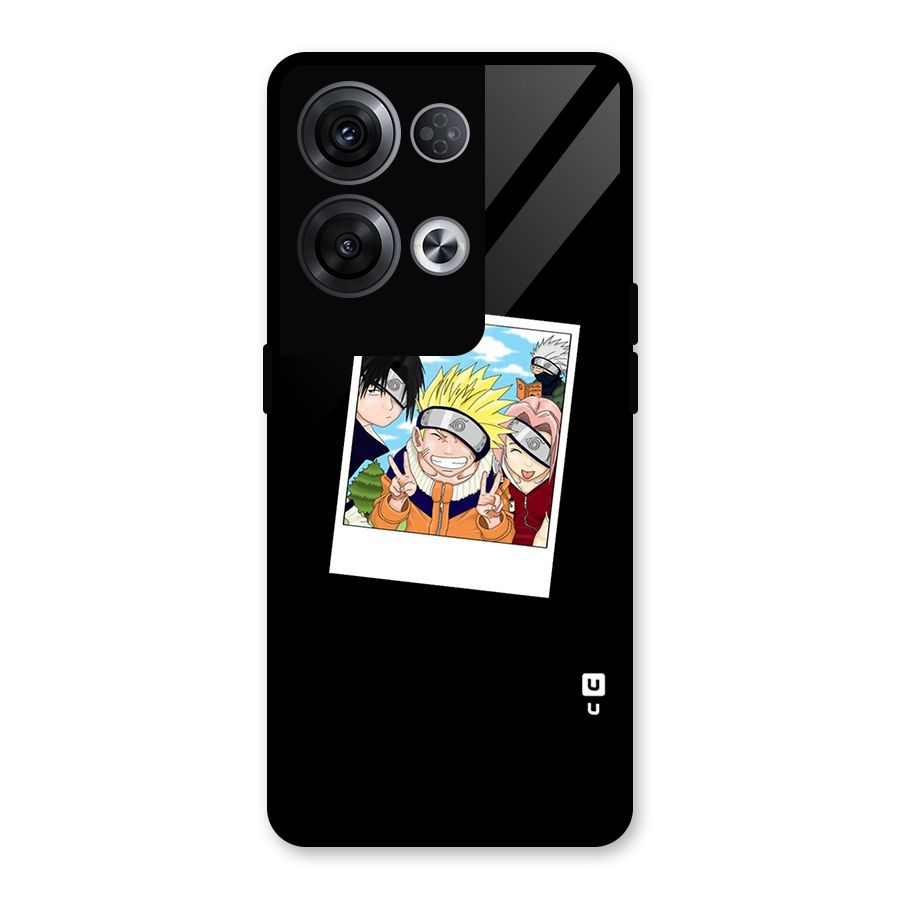 Team Kakashi Cute Glass Back Case for Oppo Reno8 Pro 5G