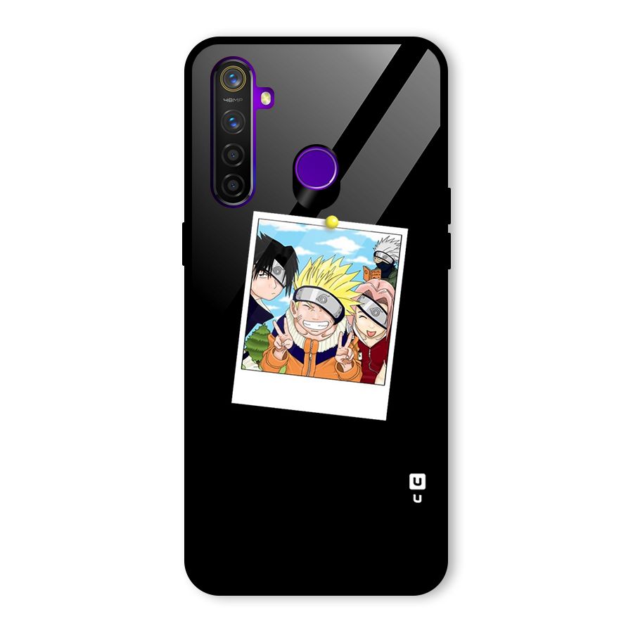 Team Kakashi Cute Glass Back Case for Realme 5 Pro