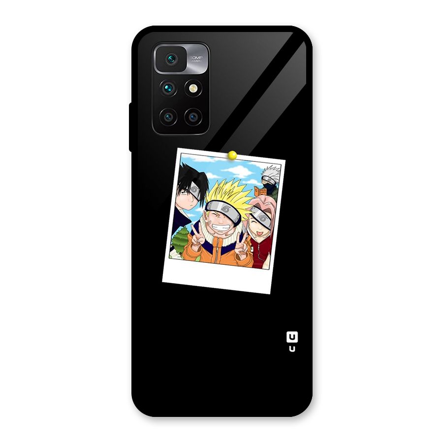 Team Kakashi Cute Glass Back Case for Redmi 10 Prime