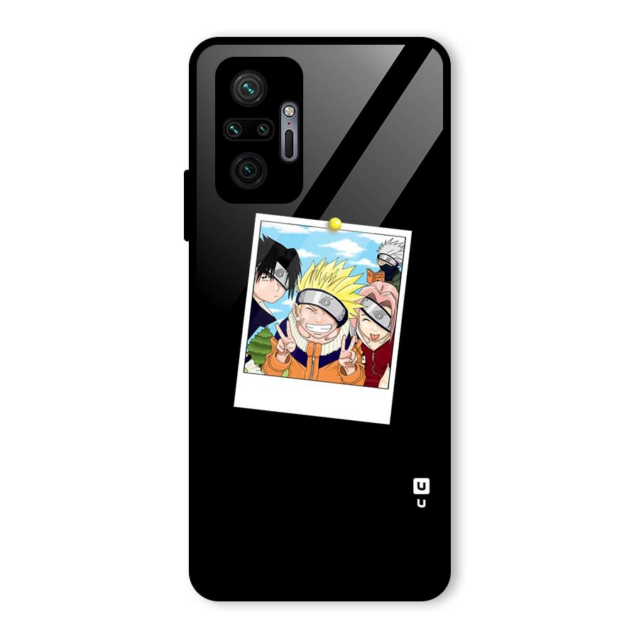 Team Kakashi Cute Glass Back Case for Redmi Note 10 Pro