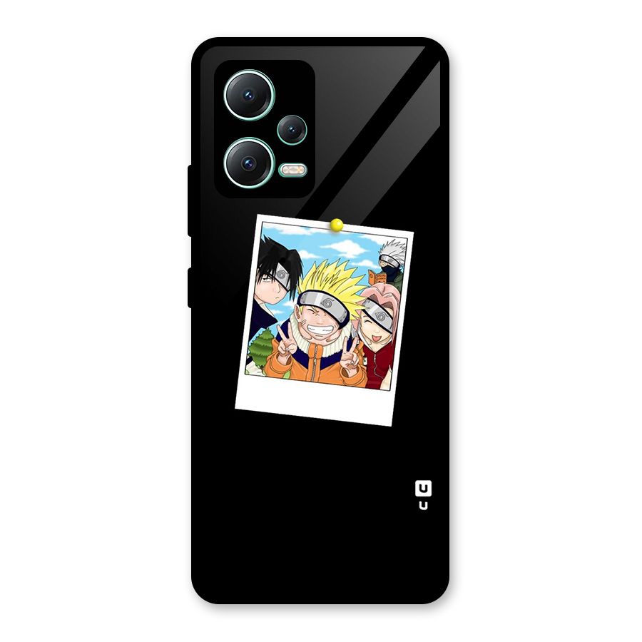 Team Kakashi Cute Glass Back Case for Redmi Note 12 5G