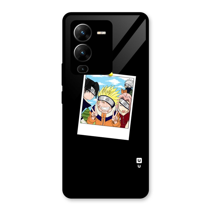 Team Kakashi Cute Glass Back Case for Vivo V25 Pro