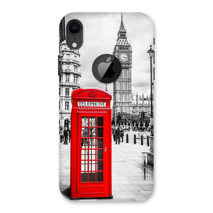 Telephone Booth Back Case for iPhone XR Logo Cut