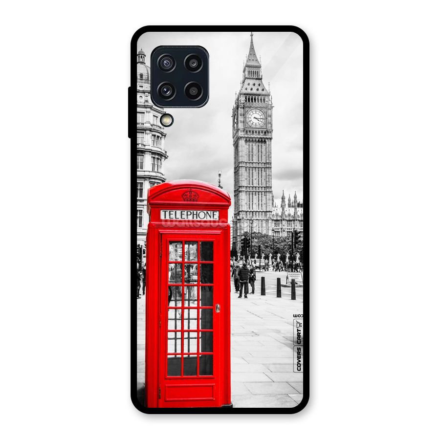 Telephone Booth Glass Back Case for Galaxy M32