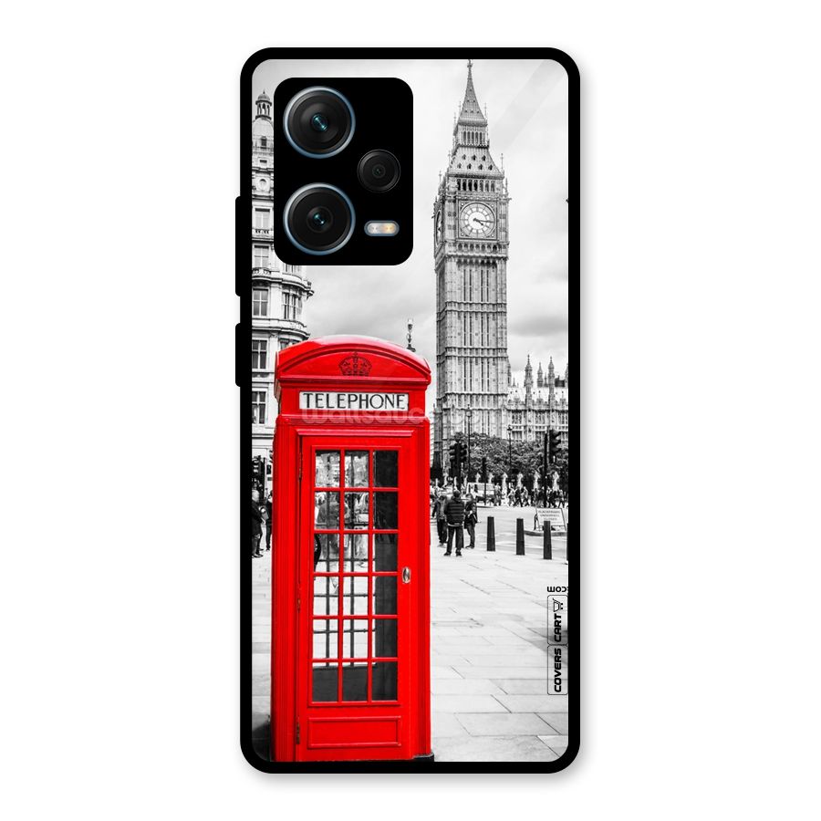 Telephone Booth Glass Back Case for Redmi Note 12 Pro Plus 5G