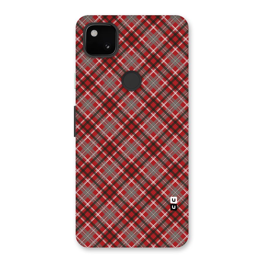 Textile Check Pattern Back Case for Google Pixel 4a