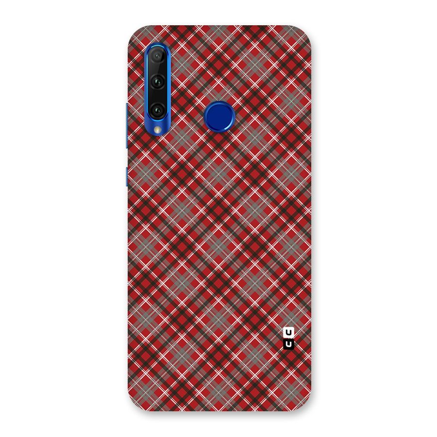 Textile Check Pattern Back Case for Honor 20i