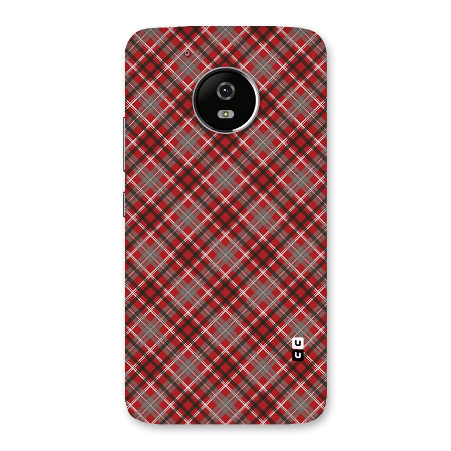 Textile Check Pattern Back Case for Moto G5