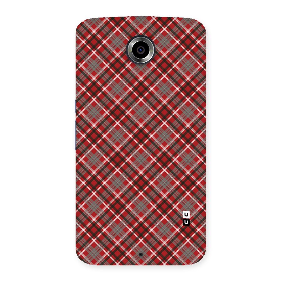 Textile Check Pattern Back Case for Nexsus 6