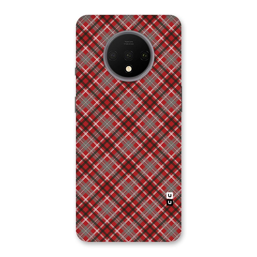 Textile Check Pattern Back Case for OnePlus 7T
