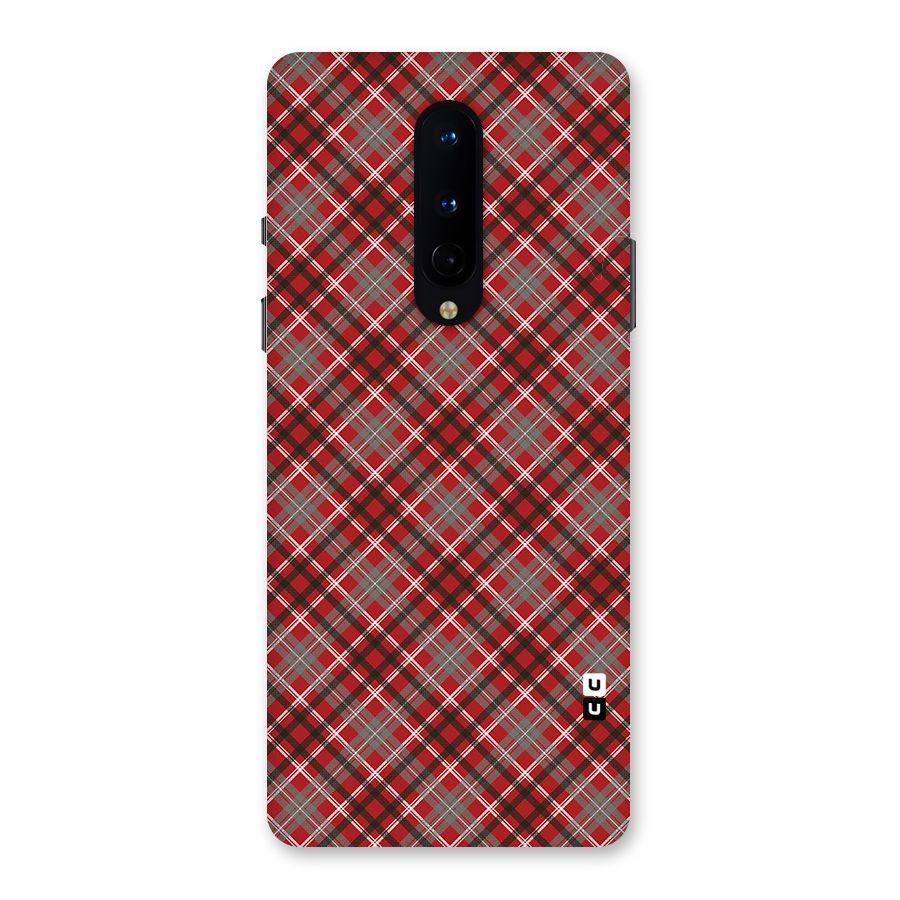 Textile Check Pattern Back Case for OnePlus 8