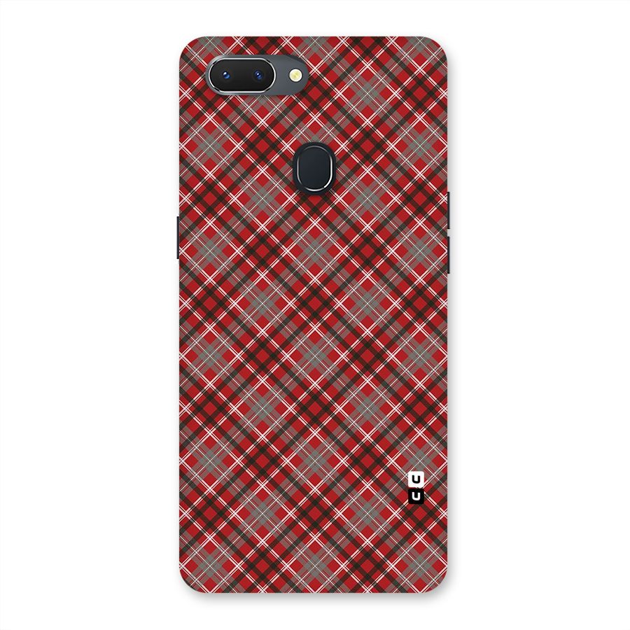 Textile Check Pattern Back Case for Oppo Realme 2