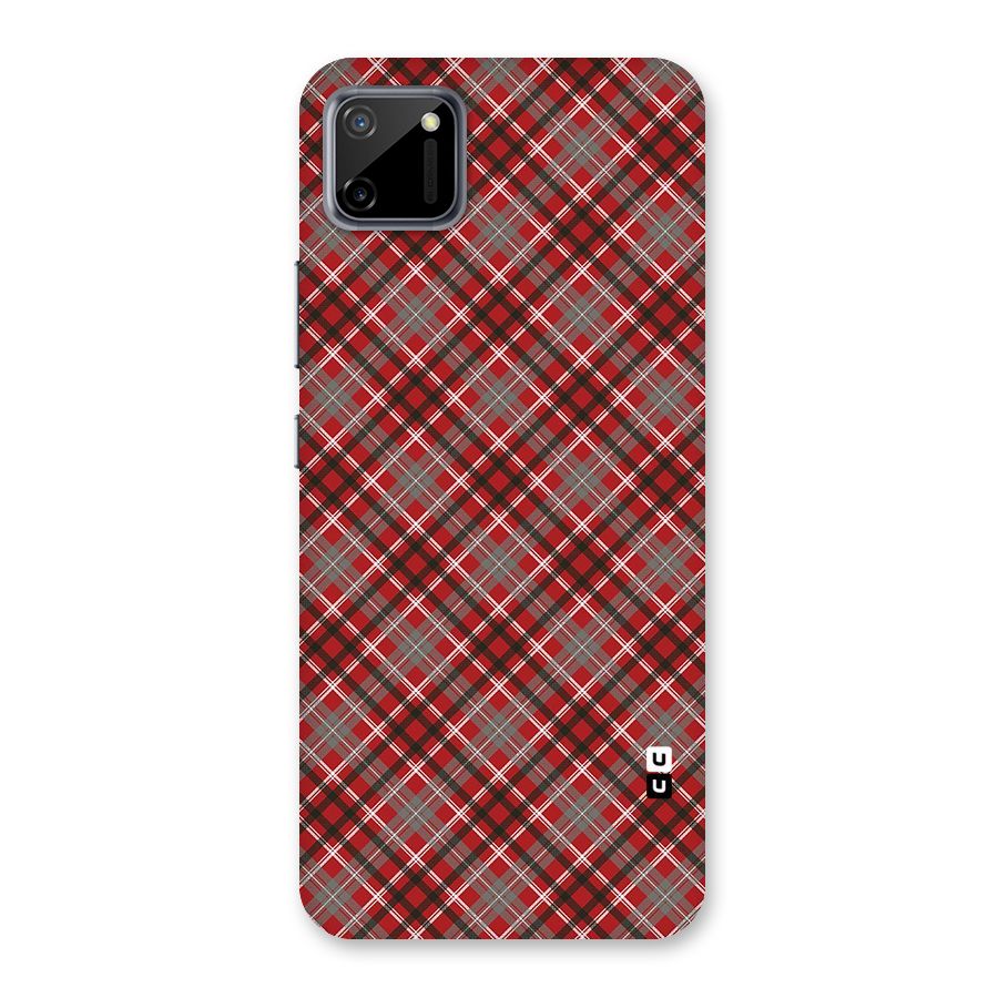 Textile Check Pattern Back Case for Realme C11