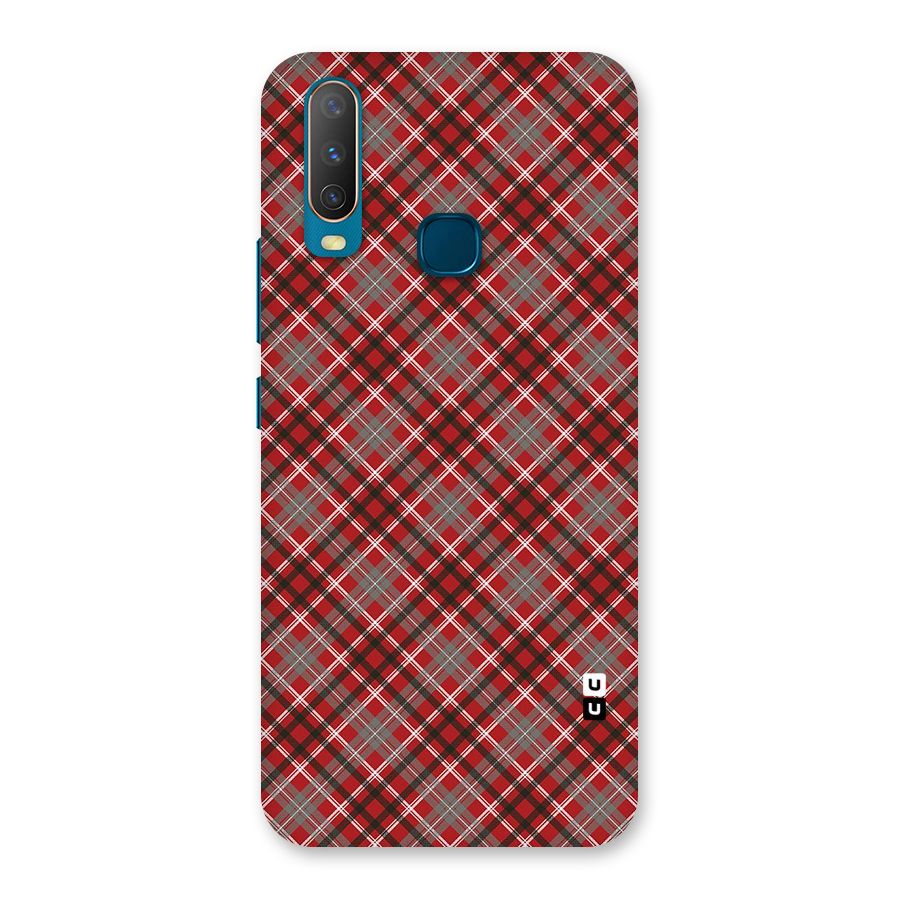 Textile Check Pattern Back Case for Vivo Y12