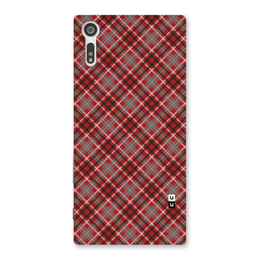 Textile Check Pattern Back Case for Xperia XZ