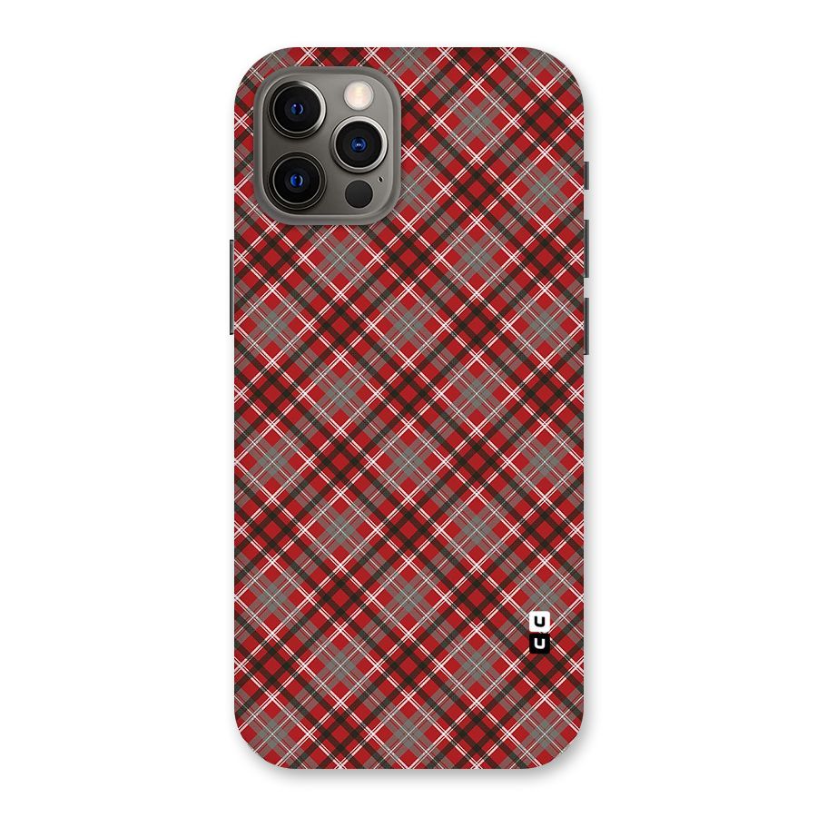Textile Check Pattern Back Case for iPhone 12 Pro