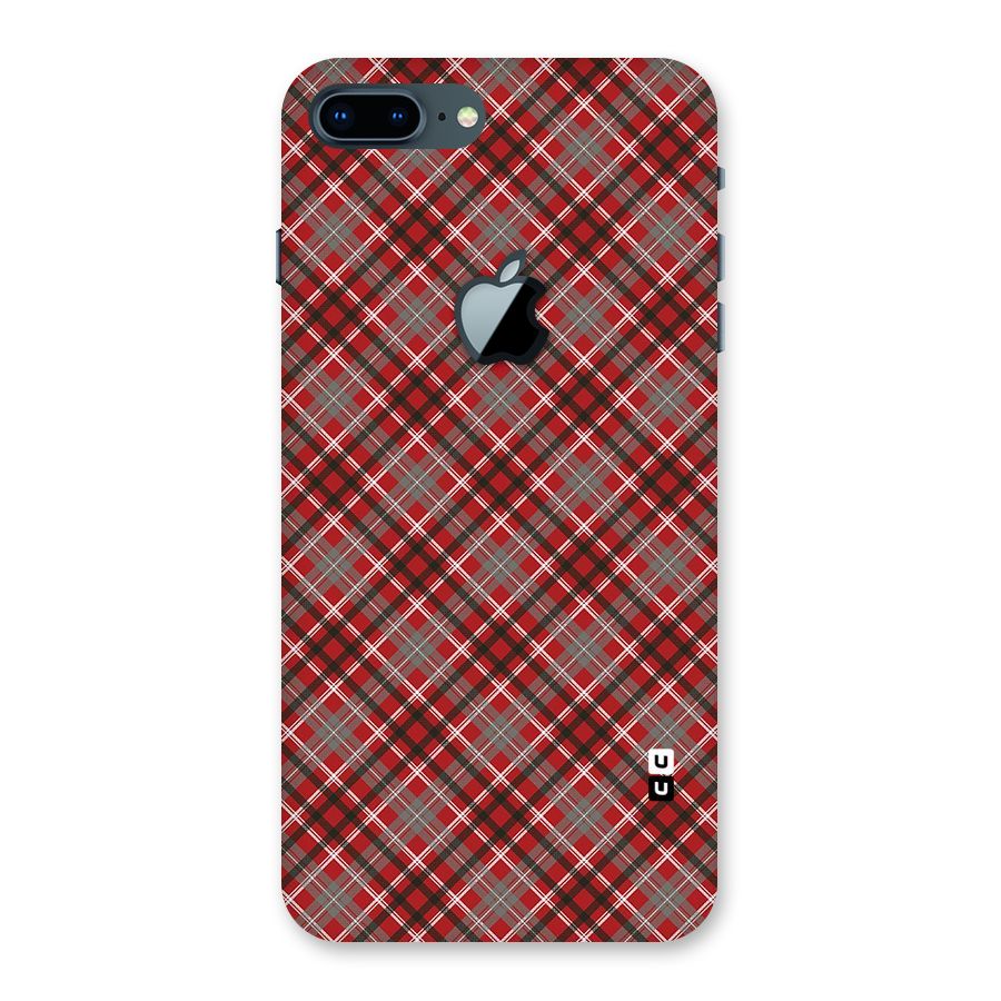 Textile Check Pattern Back Case for iPhone 7 Plus Apple Cut